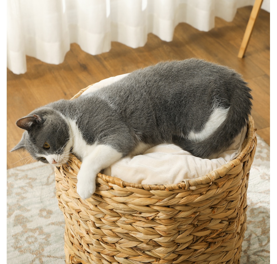 Image 923505_ALTMORE6.jpg, Product 923-505 / Price $85.74, 2-Storey Cat Condo Barrel, Small Cat Tree Tower with Cushions, Light Brown from PawHut on TSC.ca's Home & Garden department