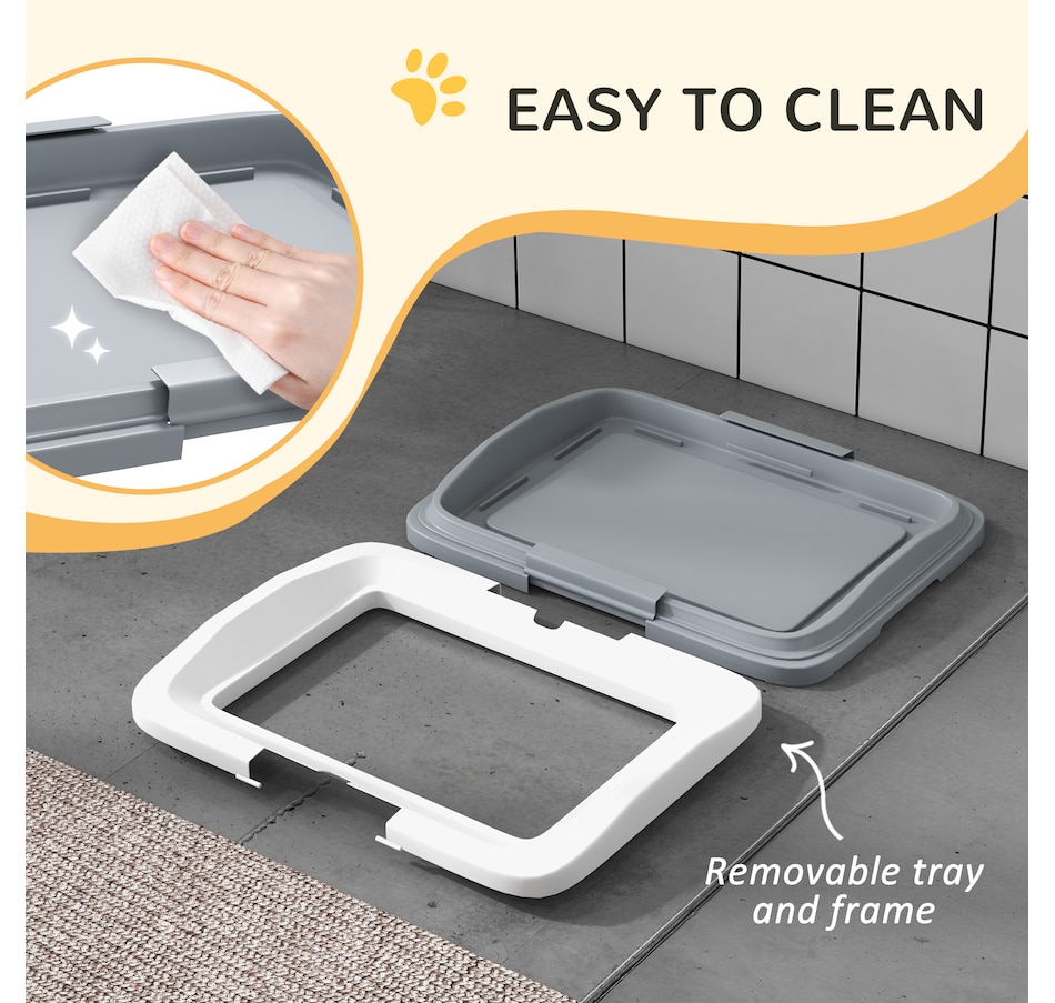 Image 923533_ALTMORE4.jpg, Product 923-533 / Price $36.99, PawHut Pee Pad Holder, 18" x 13" Dog Potty Tray for Indoor Outdoor, Grey from PawHut on TSC.ca's Home & Garden department