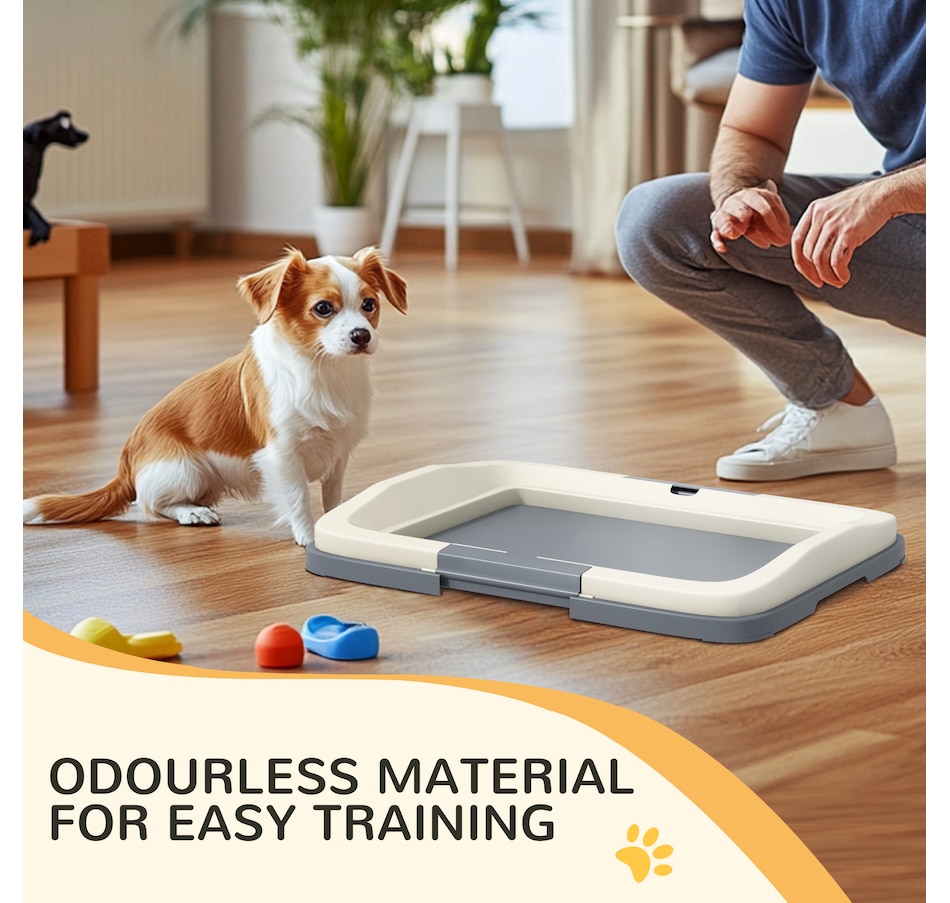 Image 923533_ALTMORE6.jpg, Product 923-533 / Price $36.99, PawHut Pee Pad Holder, 18" x 13" Dog Potty Tray for Indoor Outdoor, Grey from PawHut on TSC.ca's Home & Garden department