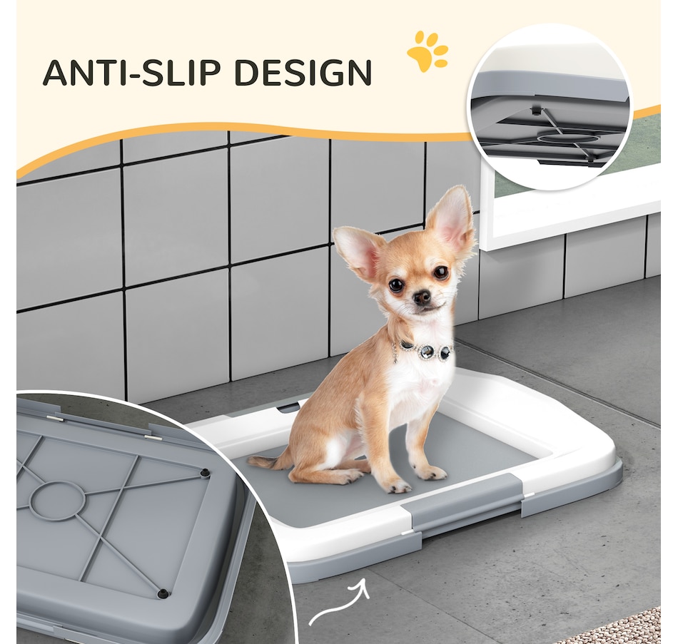 Image 923533_ALTMORE7.jpg, Product 923-533 / Price $36.99, PawHut Pee Pad Holder, 18" x 13" Dog Potty Tray for Indoor Outdoor, Grey from PawHut on TSC.ca's Home & Garden department