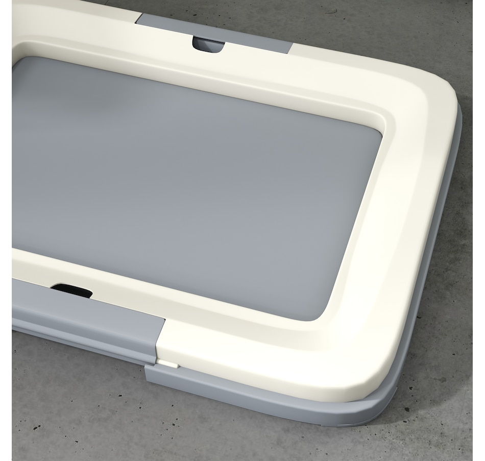 Image 923533_ALTMORE8.jpg, Product 923-533 / Price $36.99, PawHut Pee Pad Holder, 18" x 13" Dog Potty Tray for Indoor Outdoor, Grey from PawHut on TSC.ca's Home & Garden department