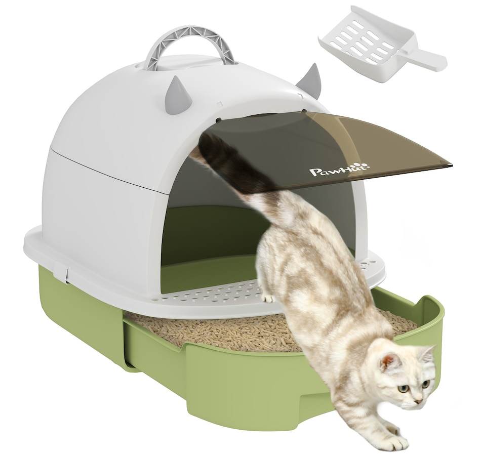 Image 923551.jpg, Product 923-551 / Price $49.99, PawHut Cat Litter Box, Enclosed Kitty Litter Box with Lid, Scoop, Green from PawHut on TSC.ca's Home & Garden department
