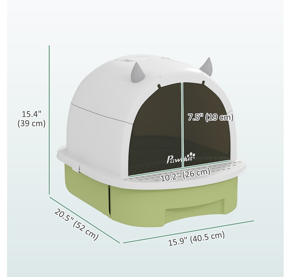 Image 923551_ALTMORE2.jpg, Product 923-551 / Price $49.99, PawHut Cat Litter Box, Enclosed Kitty Litter Box with Lid, Scoop, Green from PawHut on TSC.ca's Home & Garden department