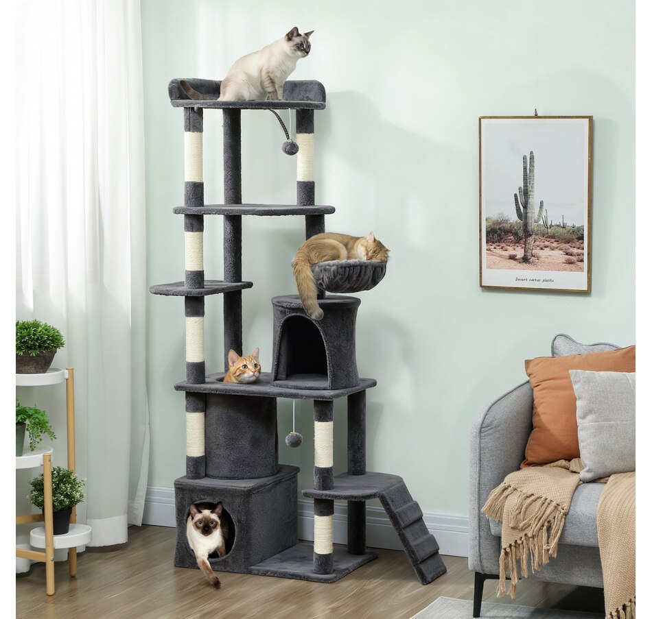 Image 923553_ALTMORE1.jpg, Product 923-553 / Price $95.99, PawHut Cat Tree, 67" Large Cat Tower with 7 Scratching Posts, Dark Grey from PawHut on TSC.ca's Home & Garden department