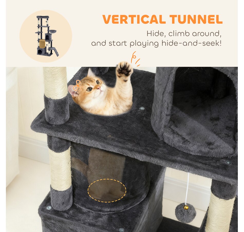 Image 923553_ALTMORE3.jpg, Product 923-553 / Price $95.99, PawHut Cat Tree, 67" Large Cat Tower with 7 Scratching Posts, Dark Grey from PawHut on TSC.ca's Home & Garden department