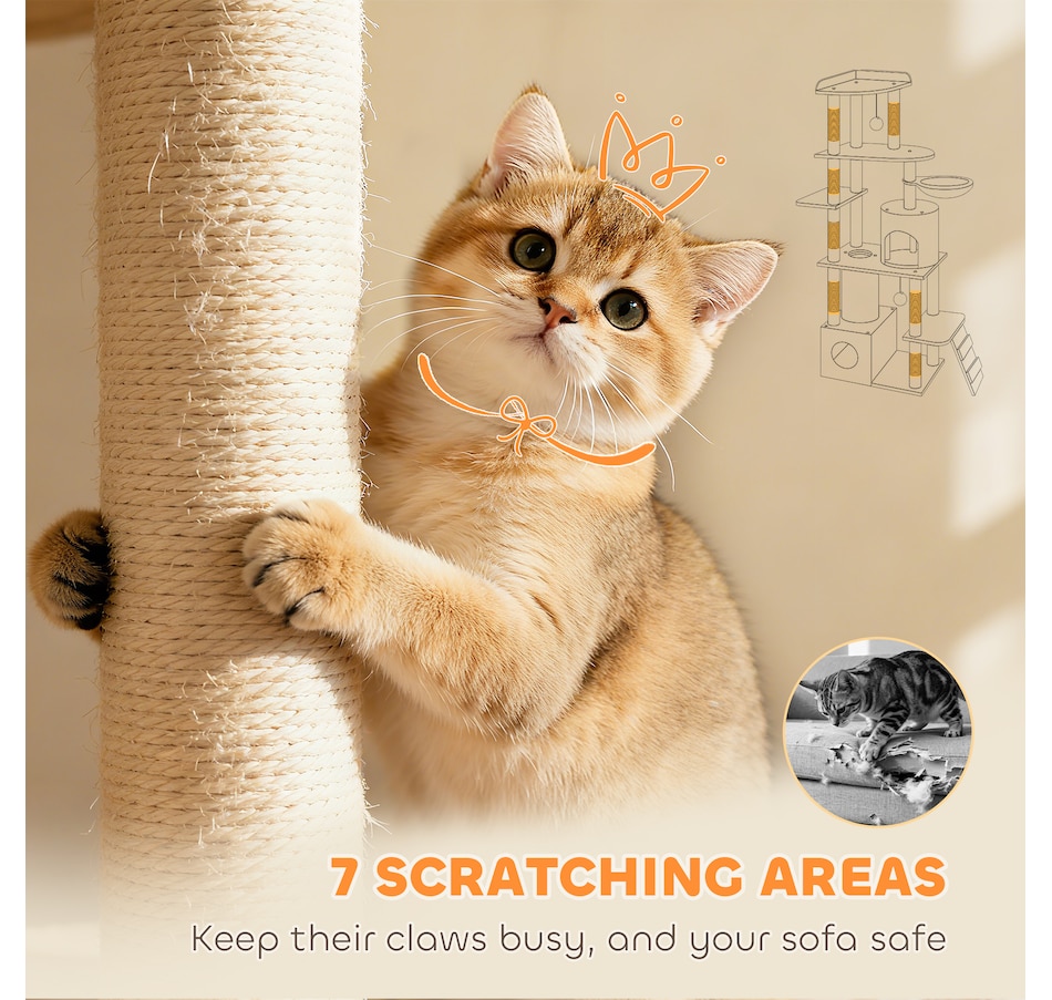 Image 923553_ALTMORE7.jpg, Product 923-553 / Price $95.99, PawHut Cat Tree, 67" Large Cat Tower with 7 Scratching Posts, Dark Grey from PawHut on TSC.ca's Home & Garden department