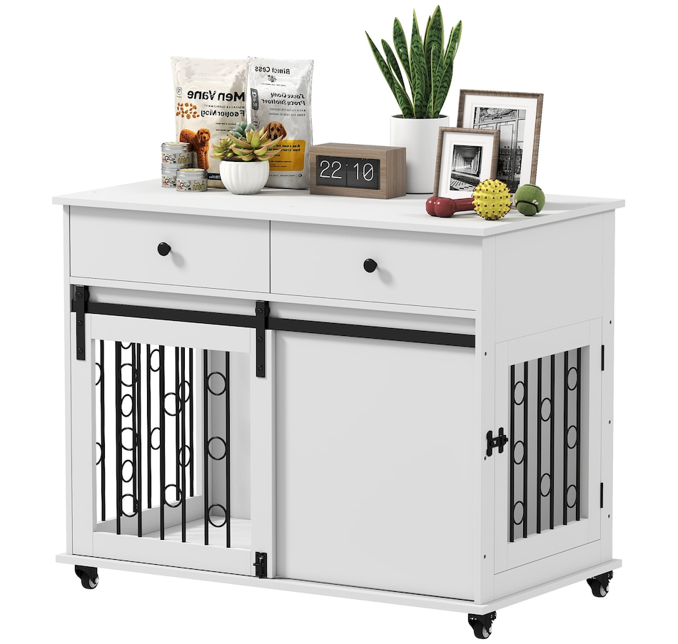 Image 923561.jpg, Product 923-561 / Price $199.99, PawHut 39" Dog Crate Furniture, Dog Kennel with Storage Drawers, Wheels from PawHut on TSC.ca's Home & Garden department