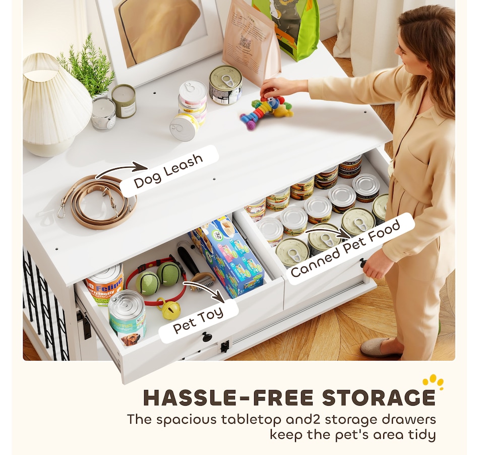 Image 923561_ALTMORE4.jpg, Product 923-561 / Price $199.99, PawHut 39" Dog Crate Furniture, Dog Kennel with Storage Drawers, Wheels from PawHut on TSC.ca's Home & Garden department