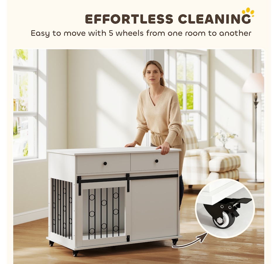 Image 923561_ALTMORE5.jpg, Product 923-561 / Price $199.99, PawHut 39" Dog Crate Furniture, Dog Kennel with Storage Drawers, Wheels from PawHut on TSC.ca's Home & Garden department