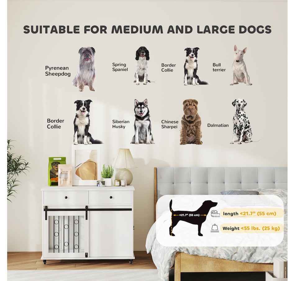 Image 923561_ALTMORE8.jpg, Product 923-561 / Price $199.99, PawHut 39" Dog Crate Furniture, Dog Kennel with Storage Drawers, Wheels from PawHut on TSC.ca's Home & Garden department