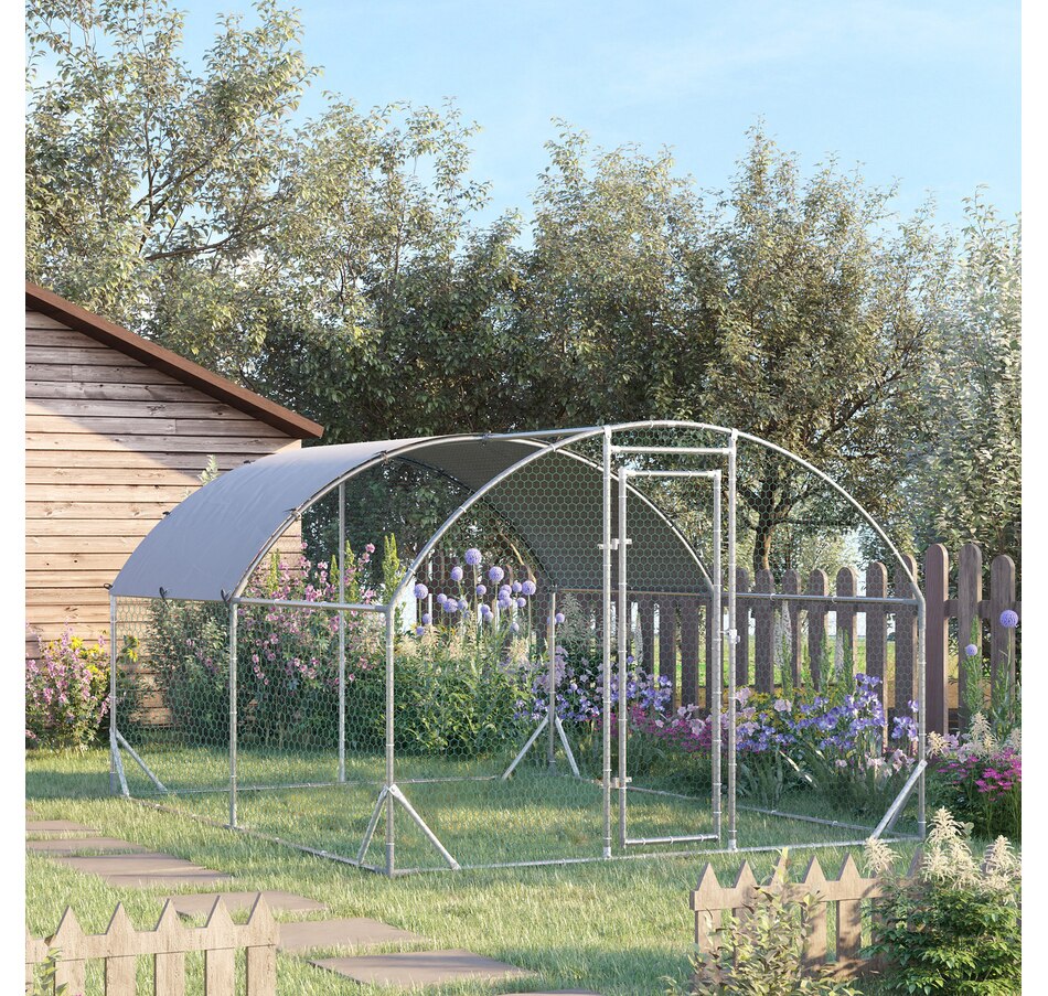 Image 923566_ALTMORE1.jpg, Product 923-566 / Price $319.99, PawHut Galvanized Large Metal Chicken Coop Cage 9.2' x 12.5' x 6.5' from PawHut on TSC.ca's Home & Garden department