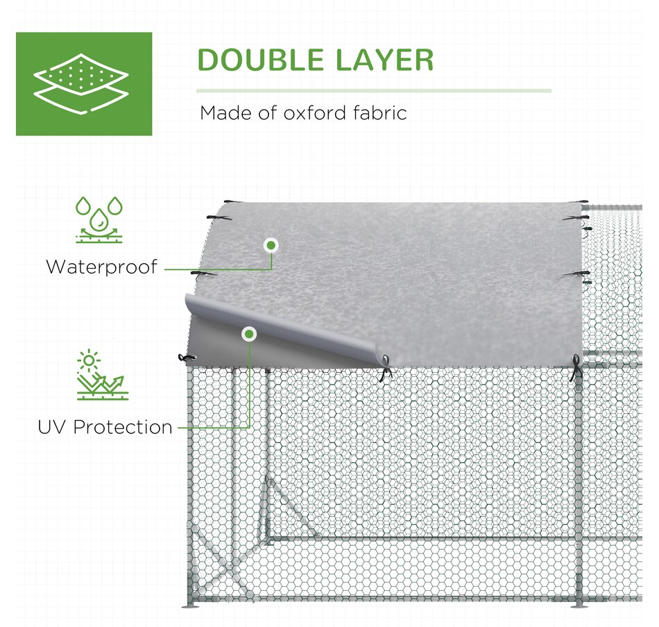 Image 923566_ALTMORE3.jpg, Product 923-566 / Price $319.99, PawHut Galvanized Large Metal Chicken Coop Cage 9.2' x 12.5' x 6.5' from PawHut on TSC.ca's Home & Garden department