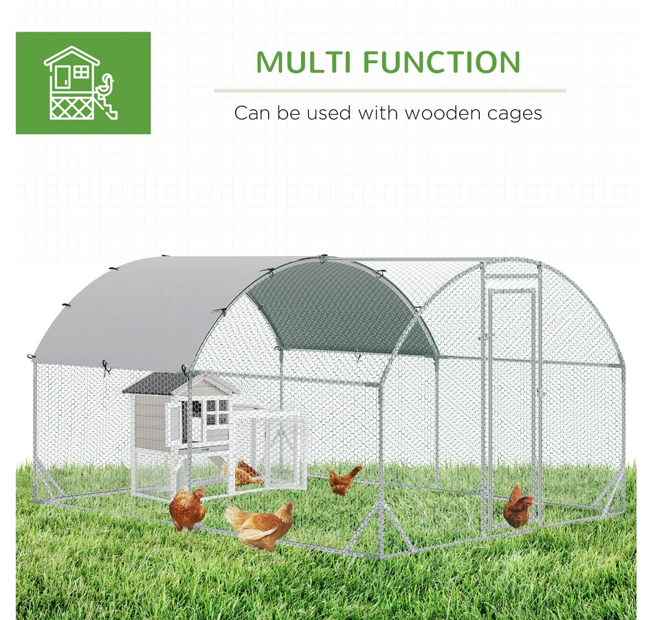Image 923566_ALTMORE4.jpg, Product 923-566 / Price $319.99, PawHut Galvanized Large Metal Chicken Coop Cage 9.2' x 12.5' x 6.5' from PawHut on TSC.ca's Home & Garden department