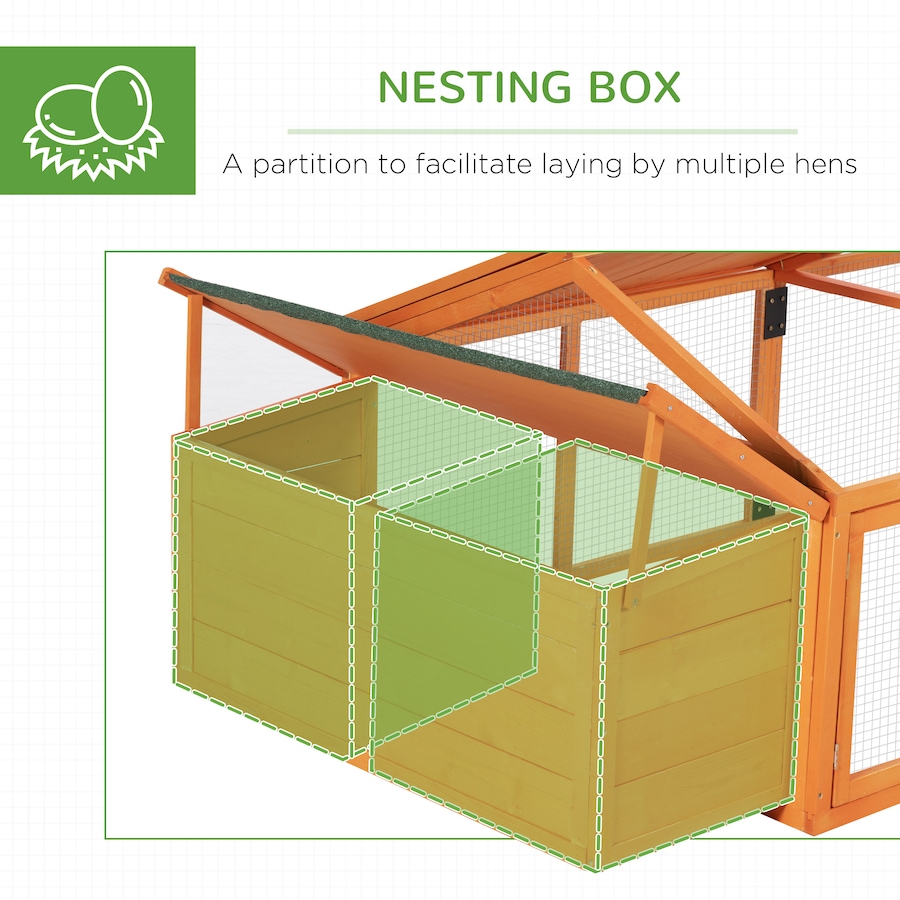 Image 923568_ALTMORE6.jpg, Product 923-568 / Price $229.99, Pawhut Chicken Run Large Chicken Coop with Nesting Box, Orange from PawHut on TSC.ca's Home & Garden department