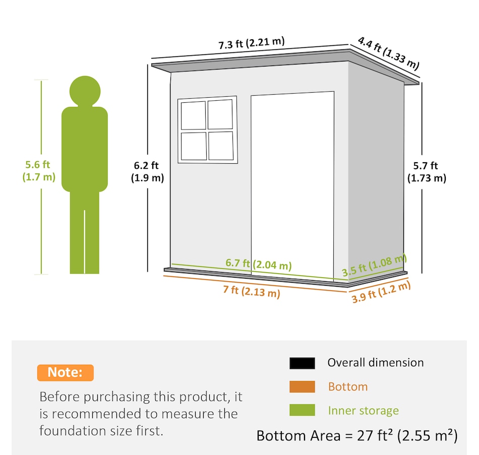 Image 923579_ALTMORE2.jpg, Product 923-579 / Price $429.99, Outsunny 7' x 4' Metal Outdoor Storage Shed with Window, Lockable Door from Outsunny on TSC.ca's Home & Garden department