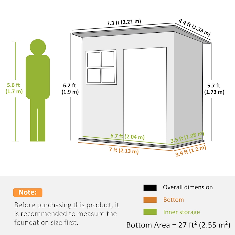 Image 923579_ALTMORE2.jpg, Product 923-579 / Price $349.99, Outsunny 7' x 4' Metal Outdoor Storage Shed with Window, Lockable Door from Outsunny on TSC.ca's Home & Garden department