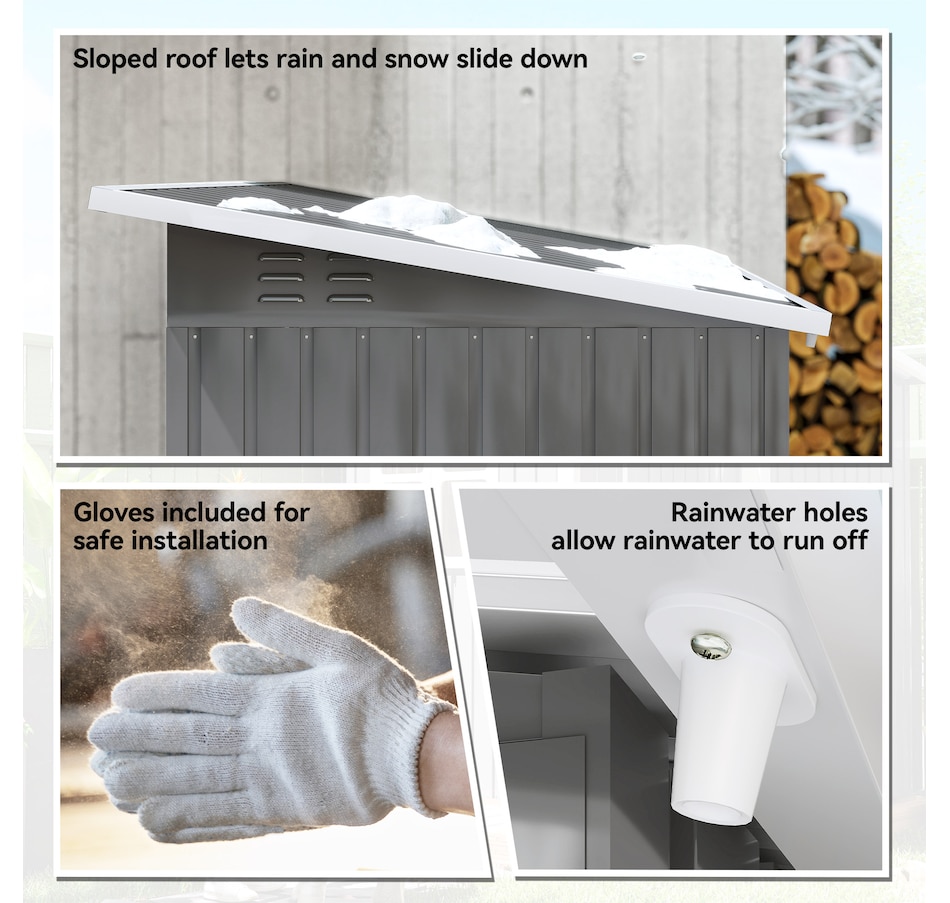 Image 923579_ALTMORE6.jpg, Product 923-579 / Price $429.99, Outsunny 7' x 4' Metal Outdoor Storage Shed with Window, Lockable Door from Outsunny on TSC.ca's Home & Garden department