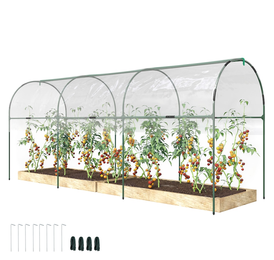 Image 923581.jpg, Product 923-581 / Price $54.99, Outsunny Tunnel Tomato Greenhouse with 4 Hoops and Top Tap, Clear from Outsunny on TSC.ca's Home & Garden department