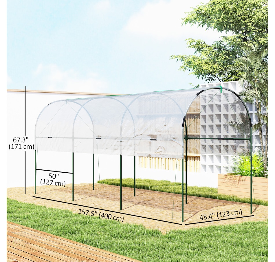 Image 923581_ALTMORE2.jpg, Product 923-581 / Price $54.99, Outsunny Tunnel Tomato Greenhouse with 4 Hoops and Top Tap, Clear from Outsunny on TSC.ca's Home & Garden department