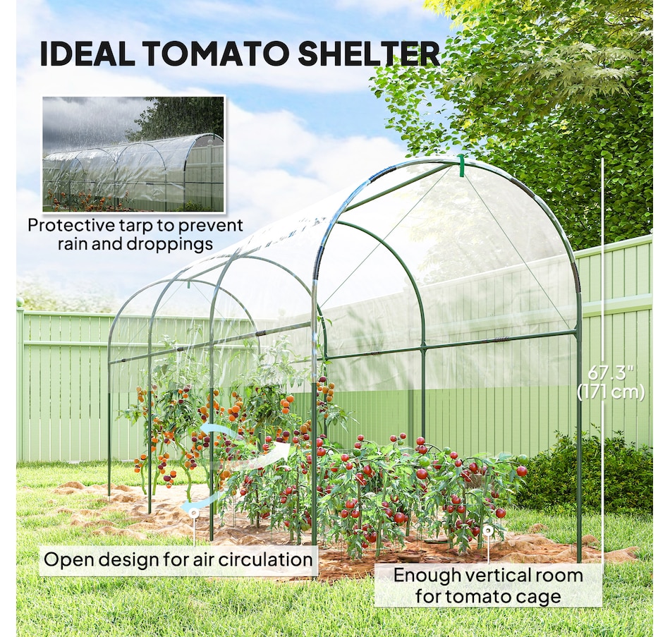 Image 923581_ALTMORE3.jpg, Product 923-581 / Price $54.99, Outsunny Tunnel Tomato Greenhouse with 4 Hoops and Top Tap, Clear from Outsunny on TSC.ca's Home & Garden department
