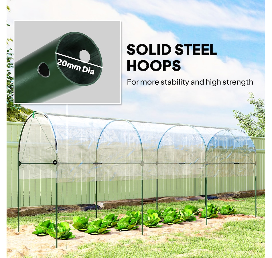 Image 923581_ALTMORE4.jpg, Product 923-581 / Price $54.99, Outsunny Tunnel Tomato Greenhouse with 4 Hoops and Top Tap, Clear from Outsunny on TSC.ca's Home & Garden department