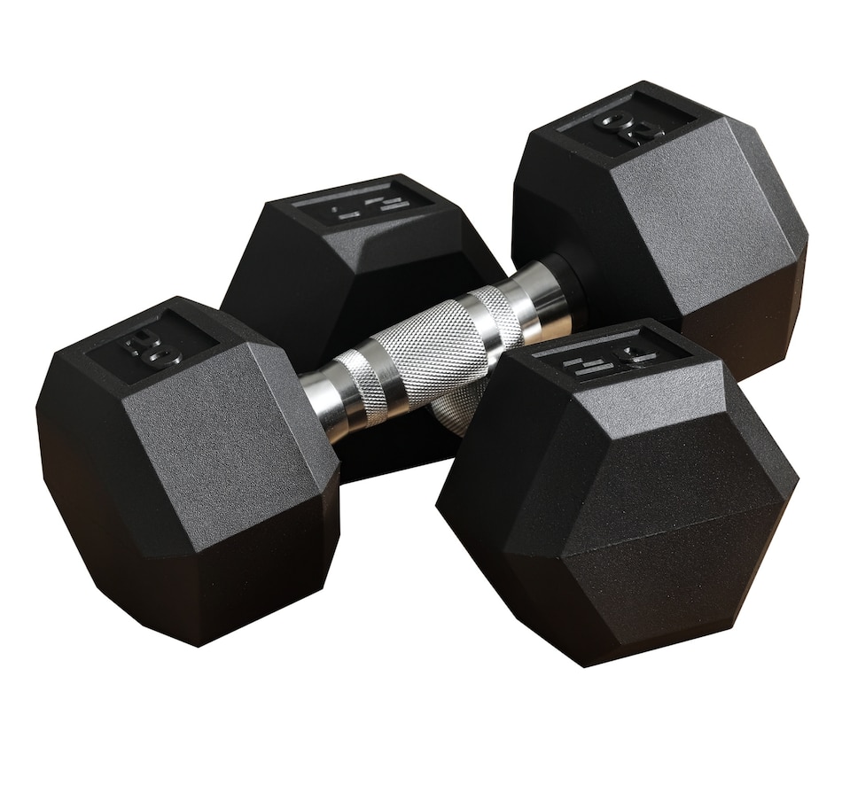 Image 923584.jpg, Product 923-584 / Price $79.99, Soozier 2 x 20 lbs Rubber Dumbbells Weight Set for Body Fitness Training from Soozier on TSC.ca's Health & Fitness department