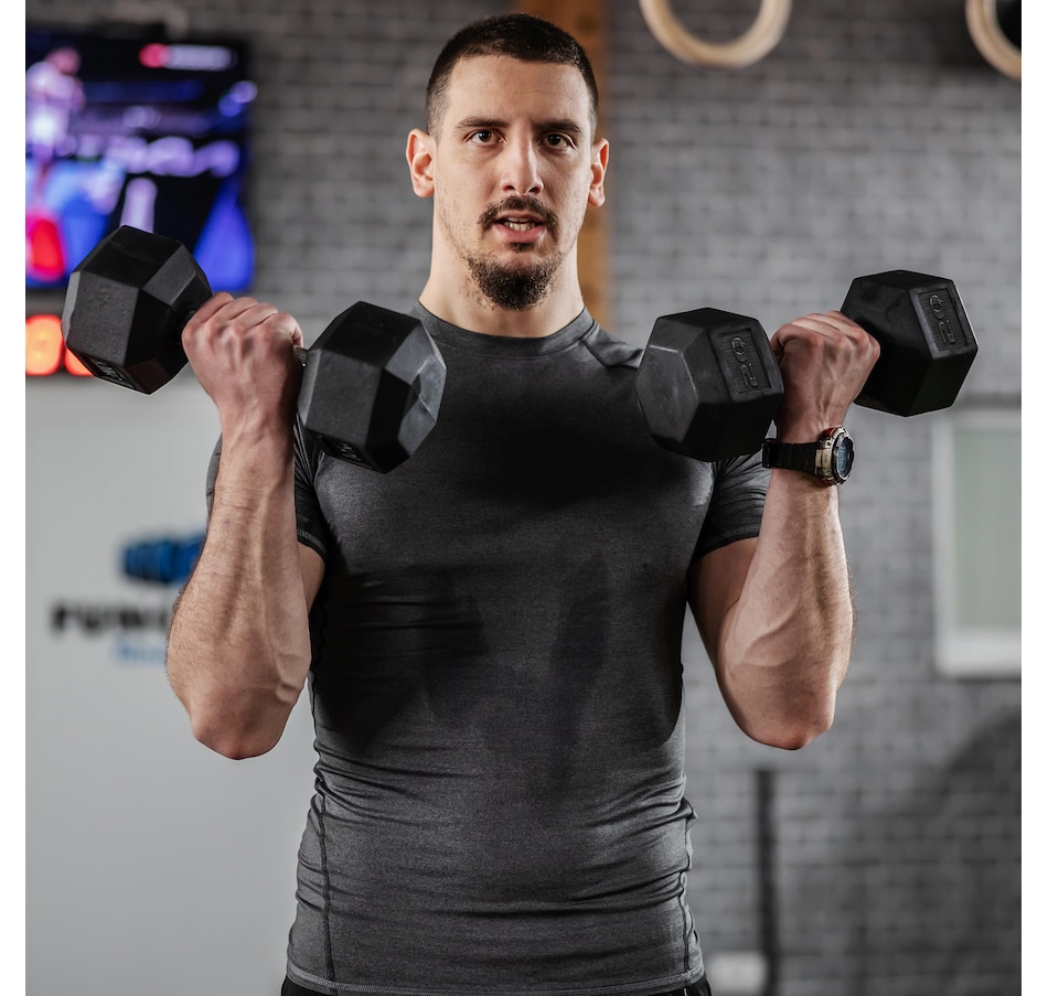 Image 923584_ALTMORE1.jpg, Product 923-584 / Price $79.99, Soozier 2 x 20 lbs Rubber Dumbbells Weight Set for Body Fitness Training from Soozier on TSC.ca's Health & Fitness department