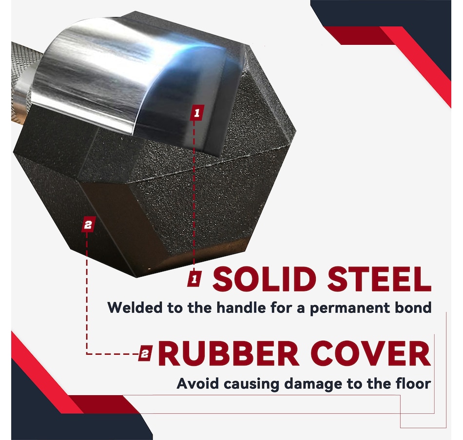 Image 923584_ALTMORE12.jpg, Product 923-584 / Price $79.99, Soozier 2 x 20 lbs Rubber Dumbbells Weight Set for Body Fitness Training from Soozier on TSC.ca's Health & Fitness department