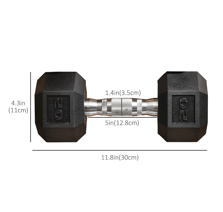 Image 923584_ALTMORE2.jpg, Product 923-584 / Price $79.99, Soozier 2 x 20 lbs Rubber Dumbbells Weight Set for Body Fitness Training from Soozier on TSC.ca's Health & Fitness department