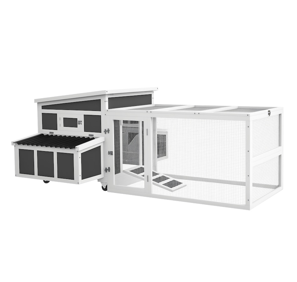 Image 923601.jpg, Product 923-601 / Price $499.99, PawHut Wooden Chicken Coop with Large Run, Nesting Box, Tray, Dark Grey from PawHut on TSC.ca's Home & Garden department