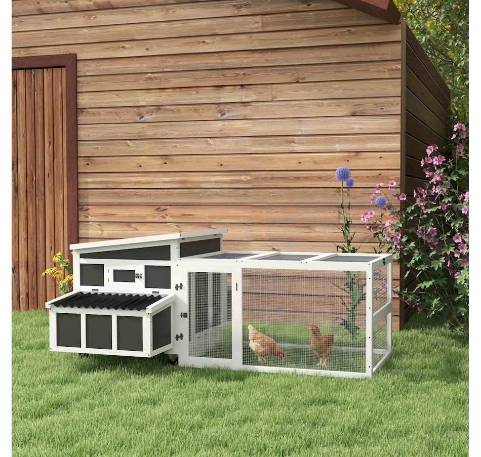 Image 923601_ALTMORE1.jpg, Product 923-601 / Price $499.99, PawHut Wooden Chicken Coop with Large Run, Nesting Box, Tray, Dark Grey from PawHut on TSC.ca's Home & Garden department