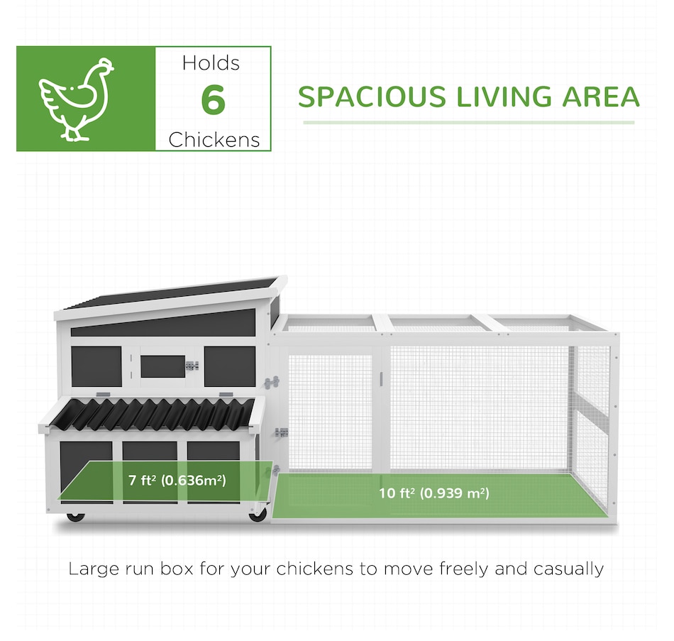 Image 923601_ALTMORE3.jpg, Product 923-601 / Price $499.99, PawHut Wooden Chicken Coop with Large Run, Nesting Box, Tray, Dark Grey from PawHut on TSC.ca's Home & Garden department