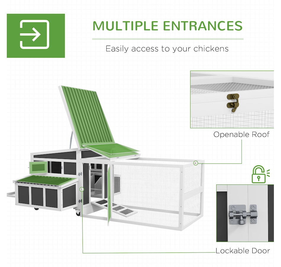 Image 923601_ALTMORE4.jpg, Product 923-601 / Price $499.99, PawHut Wooden Chicken Coop with Large Run, Nesting Box, Tray, Dark Grey from PawHut on TSC.ca's Home & Garden department