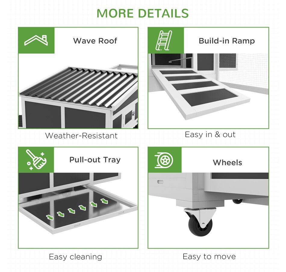 Image 923601_ALTMORE6.jpg, Product 923-601 / Price $499.99, PawHut Wooden Chicken Coop with Large Run, Nesting Box, Tray, Dark Grey from PawHut on TSC.ca's Home & Garden department