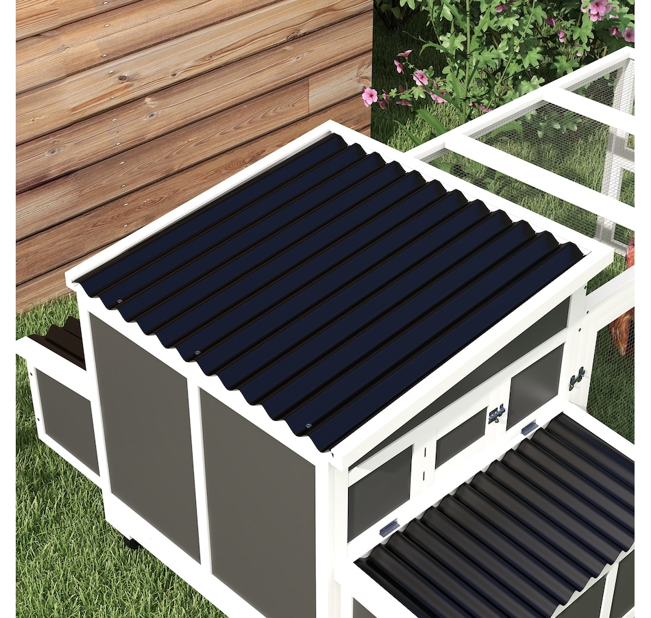 Image 923601_ALTMORE8.jpg, Product 923-601 / Price $499.99, PawHut Wooden Chicken Coop with Large Run, Nesting Box, Tray, Dark Grey from PawHut on TSC.ca's Home & Garden department