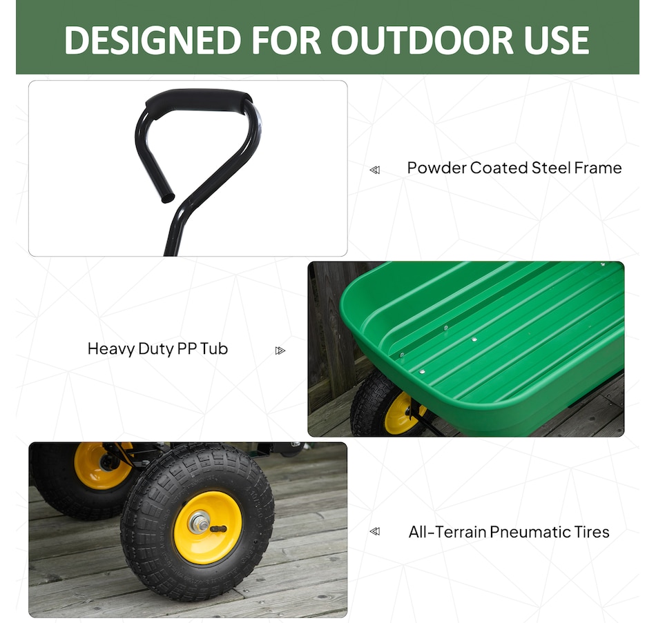 Image 926688_ALTMORE4.jpg, Product 926-688 / Price $174.99, Outsunny Garden Dump Cart Heavy Duty 440lbs Wagon from Outsunny on TSC.ca's Home & Garden department