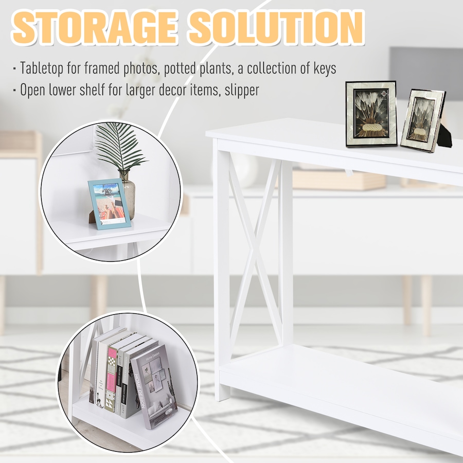 Image 926692_ALTMORE4.jpg, Product 926-692 / Price $84.99, HOMCOM 2 Tier Console Table Sofa Side Table w/ Storage Shelf for Entryway from HOMCOM on TSC.ca's Home & Garden department
