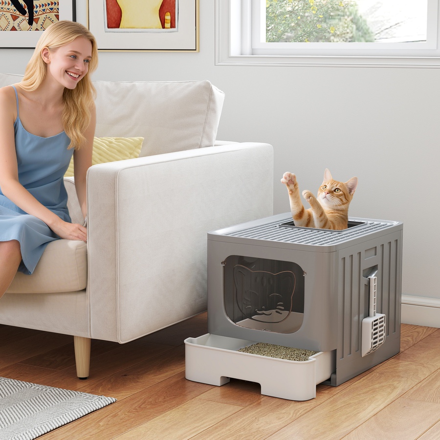 Image 926707_ALTMORE1.jpg, Product 926-707 / Price $46.99, PawHut Cat Litter Box with Drawer Tray, Lid, Scoop, Easy Cleaning from PawHut on TSC.ca's Home & Garden department