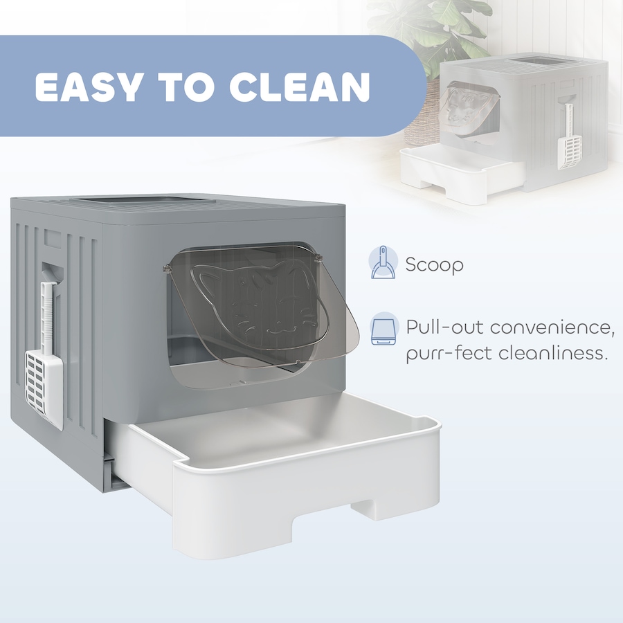 Image 926707_ALTMORE3.jpg, Product 926-707 / Price $46.99, PawHut Cat Litter Box with Drawer Tray, Lid, Scoop, Easy Cleaning from PawHut on TSC.ca's Home & Garden department