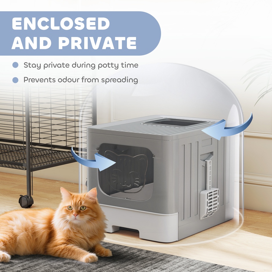 Image 926707_ALTMORE4.jpg, Product 926-707 / Price $46.99, PawHut Cat Litter Box with Drawer Tray, Lid, Scoop, Easy Cleaning from PawHut on TSC.ca's Home & Garden department