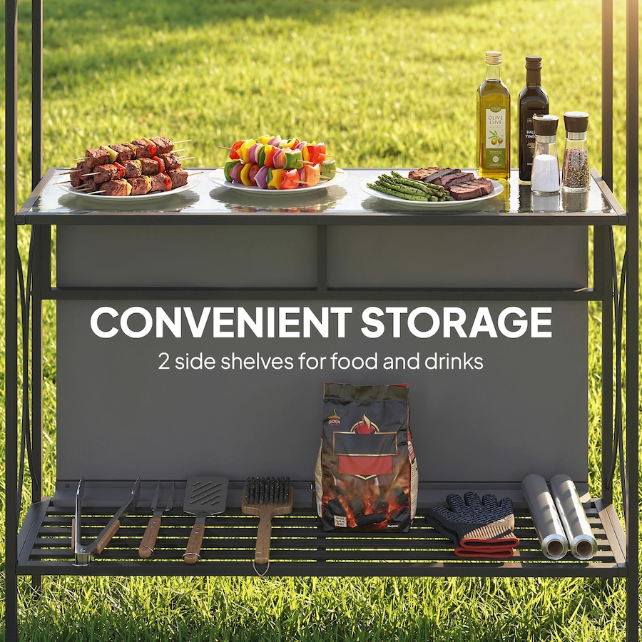 Image 926713_ALTMORE3.jpg, Product 926-713 / Price $299.99, Outsunny 8' x 5' Grill Gazebo Canopy, Outdoor BBQ Shelter, Dark Grey from Outsunny on TSC.ca's Home & Garden department