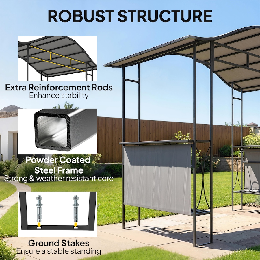 Image 926713_ALTMORE4.jpg, Product 926-713 / Price $299.99, Outsunny 8' x 5' Grill Gazebo Canopy, Outdoor BBQ Shelter, Dark Grey from Outsunny on TSC.ca's Home & Garden department