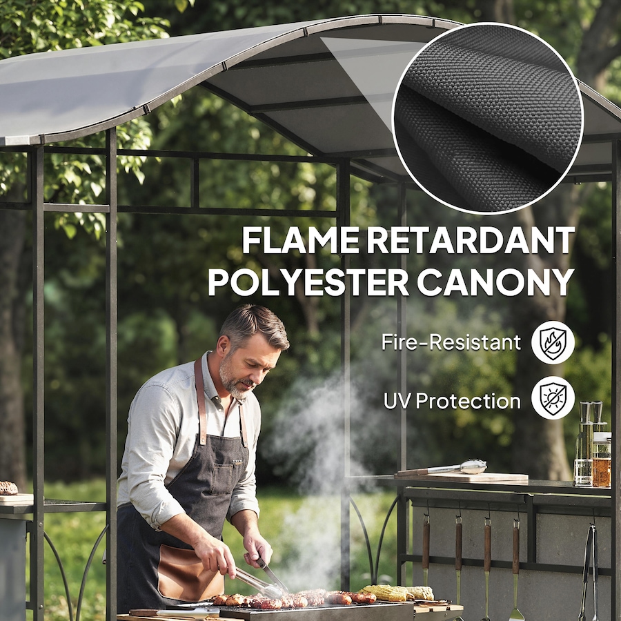 Image 926713_ALTMORE5.jpg, Product 926-713 / Price $299.99, Outsunny 8' x 5' Grill Gazebo Canopy, Outdoor BBQ Shelter, Dark Grey from Outsunny on TSC.ca's Home & Garden department