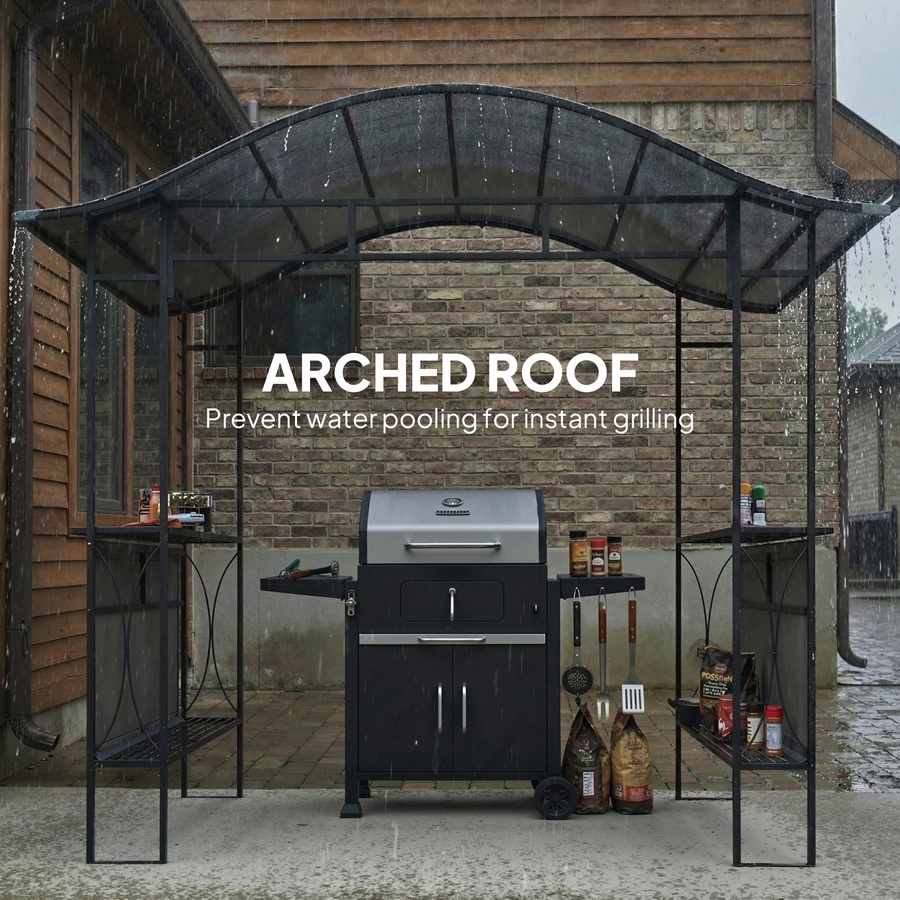 Image 926713_ALTMORE6.jpg, Product 926-713 / Price $299.99, Outsunny 8' x 5' Grill Gazebo Canopy, Outdoor BBQ Shelter, Dark Grey from Outsunny on TSC.ca's Home & Garden department