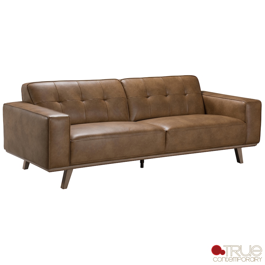 Image 926717_ALTMORE1.png, Product 926-717 / Price $2,989.99, True Contemporary Sterling 2 Piece Tufted Sofa and Loveseat Set in Premium Tan Faux Leather from True Contemporary on TSC.ca's Home & Garden department