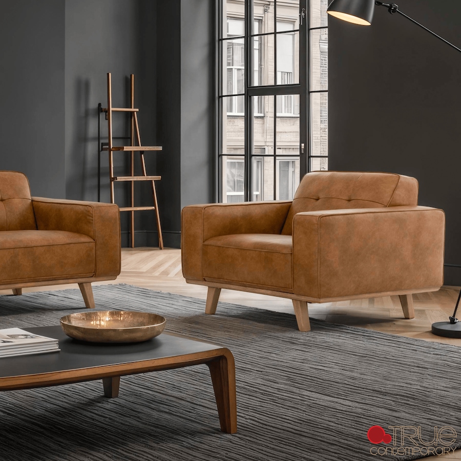 Image 926719.png, Product 926-719 / Price $939.99, True Contemporary Sterling 43" Tufted Chair in Premium Tan Faux Leather from True Contemporary on TSC.ca's Home & Garden department