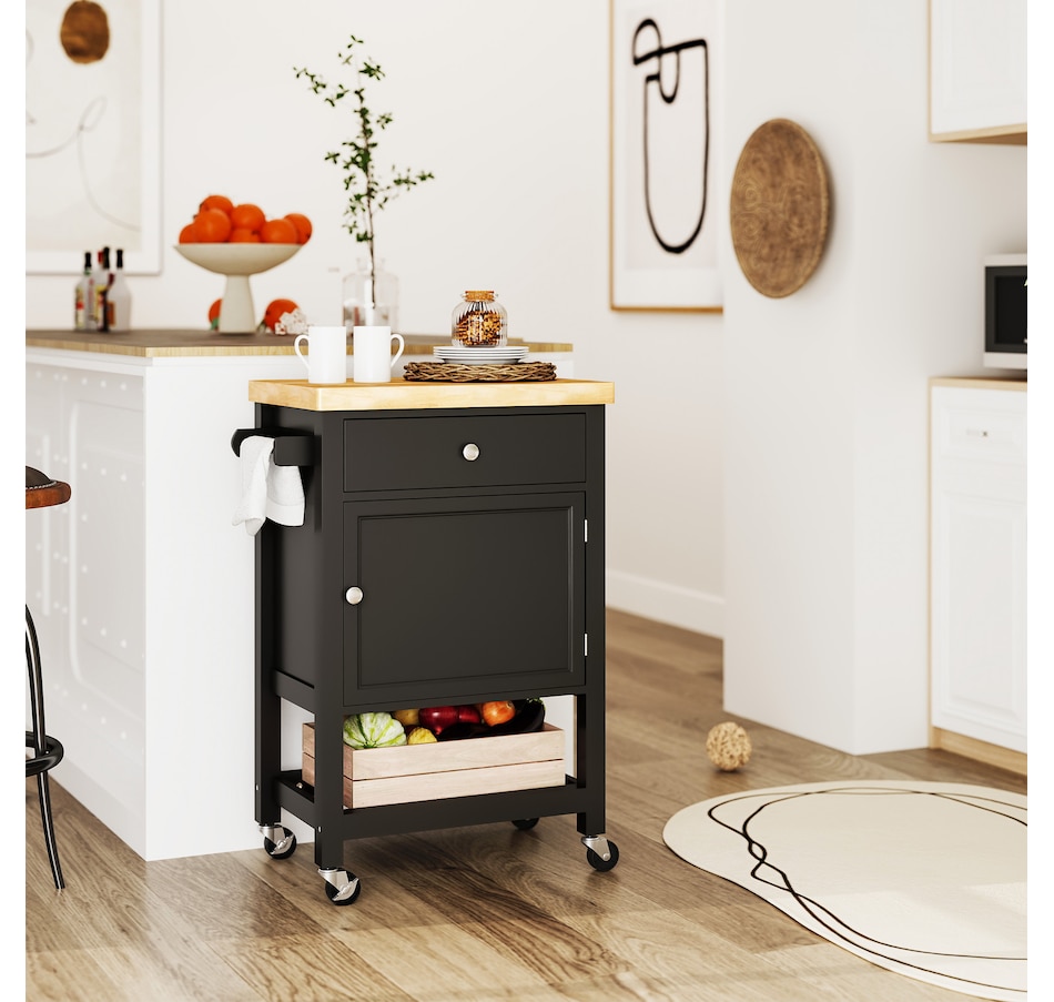 Image 926723_ALTMORE1.jpg, Product 926-723 / Price $139.99, HOMCOM Kitchen Cart on Wheels with Towel Rack, Drawer, Shelf and Cabinet from HOMCOM on TSC.ca's Home & Garden department