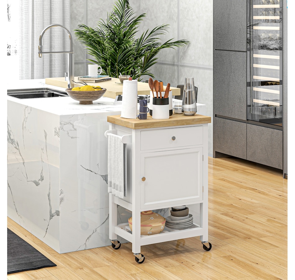 Image 926723_ALTMORE10.jpg, Product 926-723 / Price $139.99, HOMCOM Kitchen Cart on Wheels with Towel Rack, Drawer, Shelf and Cabinet from HOMCOM on TSC.ca's Home & Garden department