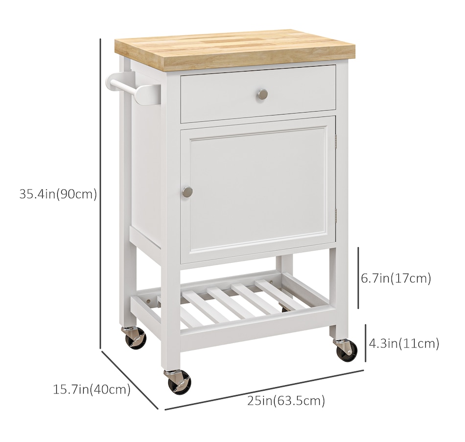 Image 926723_ALTMORE11.jpg, Product 926-723 / Price $139.99, HOMCOM Kitchen Cart on Wheels with Towel Rack, Drawer, Shelf and Cabinet from HOMCOM on TSC.ca's Home & Garden department