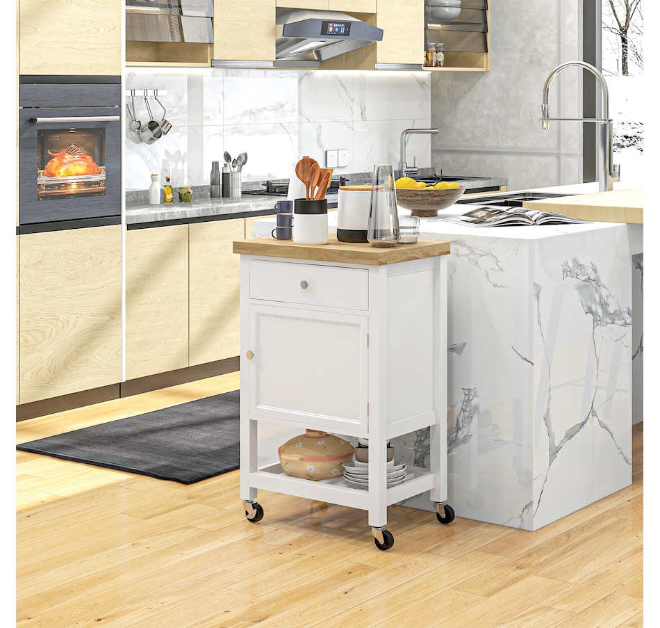 Image 926723_ALTMORE15.jpg, Product 926-723 / Price $139.99, HOMCOM Kitchen Cart on Wheels with Towel Rack, Drawer, Shelf and Cabinet from HOMCOM on TSC.ca's Home & Garden department